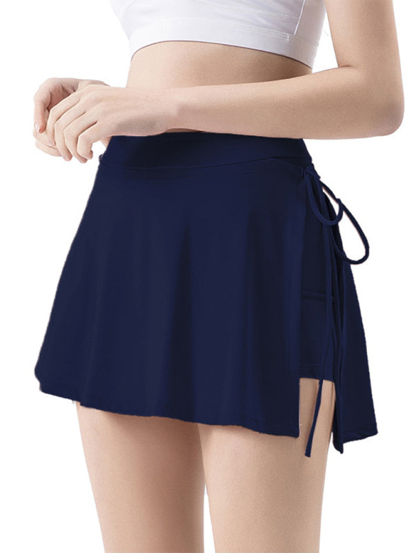 Women's Solid Color Wrap Pocket Skort