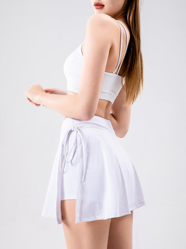 Women's Solid Color Wrap Pocket Skort