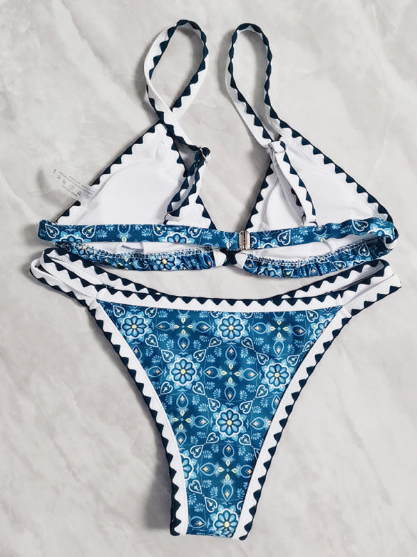 Women's Bohemian Colorful Crochet Triangle Bikini Sets