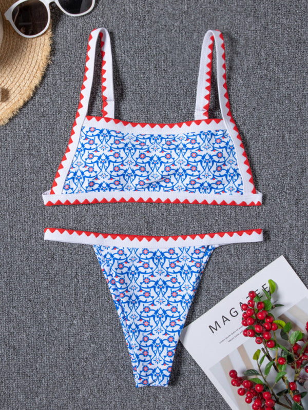 Women's Bohemian Colorful Crochet Triangle Bikini Sets