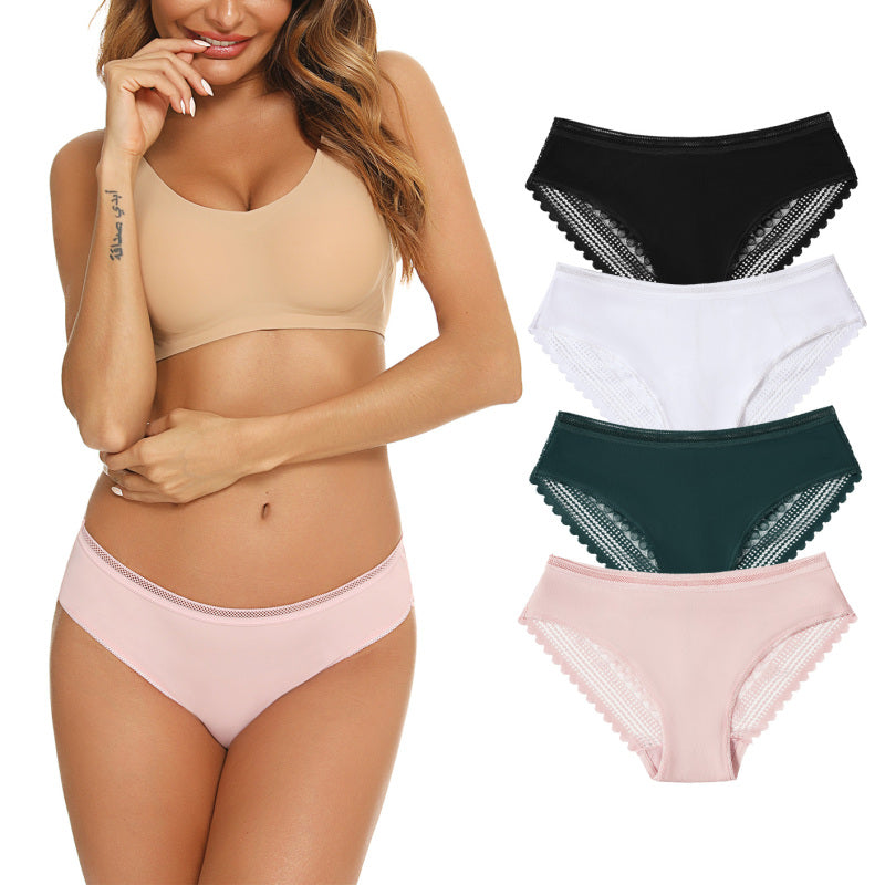 Women's Lace Panties Hipster Ladies Low Rise Full Briefs Lace Underwear