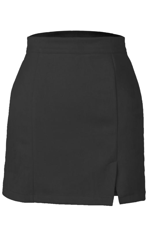 Suede Hip High Waist A-Line Half Skirt