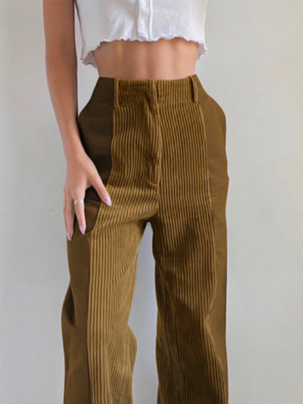 New Loose Casual Solid Corduroy Pants