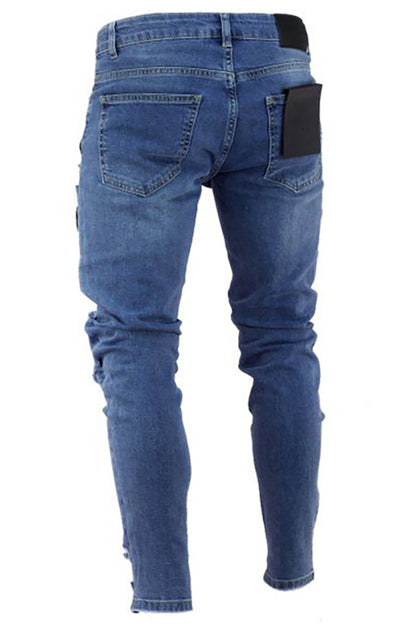 Men's Fashion Frayed Slim Fit Long Jeans