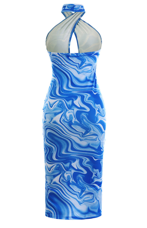 Ladies Spring Summer Fashion Sexy Backless Halter Dress