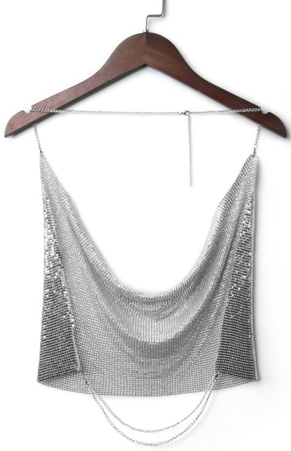 Women's sexy metallic sequin halter topWomen's sexy sequin halter top