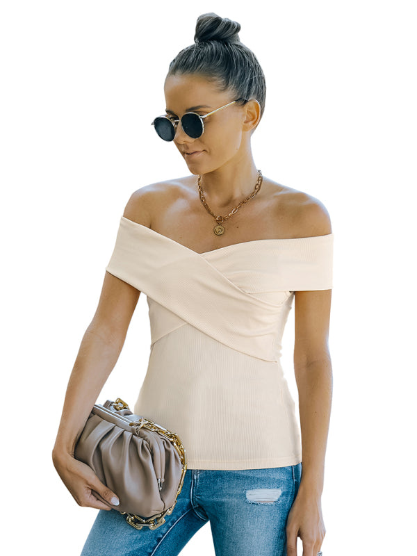 Women's fashion skinny off shoulder top