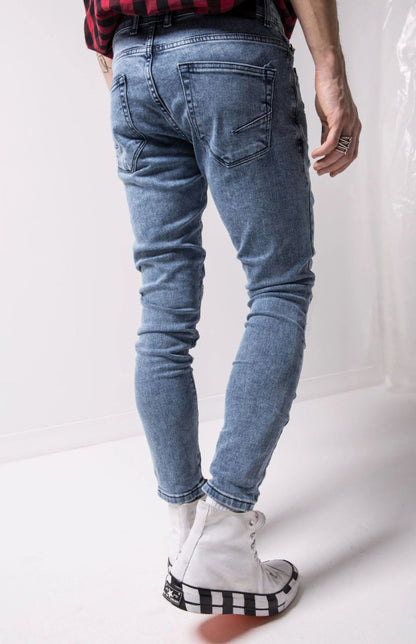 Men's Fashion Frayed Slim Fit Long Jeans