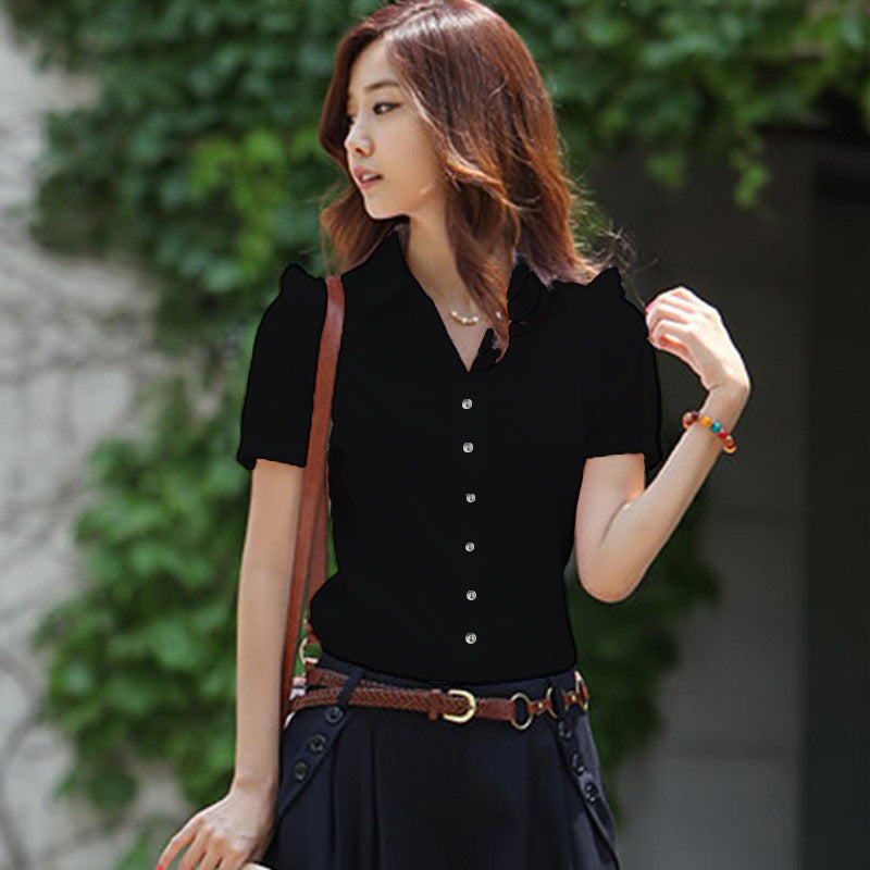 Women's casual short-sleeved shirt professional workwear