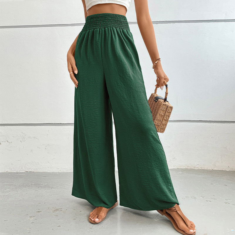 New casual solid color flared wide-leg pants