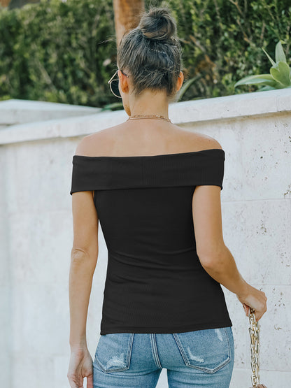 Women's fashion skinny off shoulder top