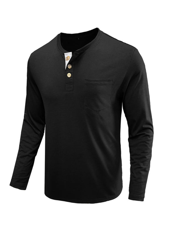 Men’s Solid Color Long Sleeve T Shirt