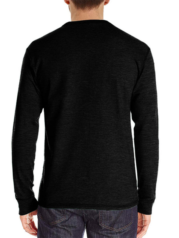 Men’s Solid Color Long Sleeve T Shirt