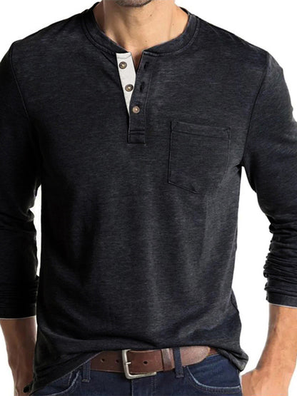 Men’s Solid Color Long Sleeve T Shirt