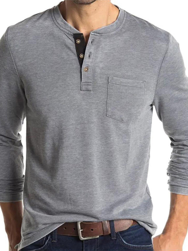 Men’s Solid Color Long Sleeve T Shirt