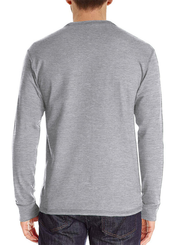 Men’s Solid Color Long Sleeve T Shirt