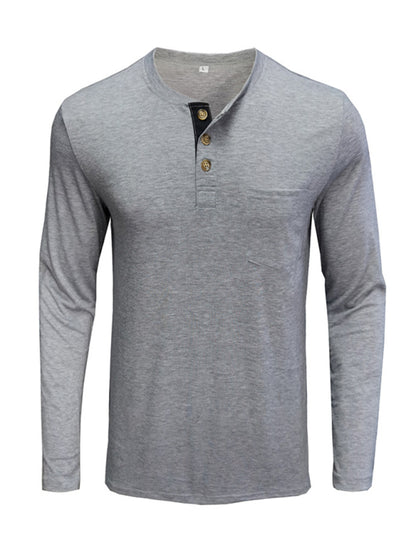 Men’s Solid Color Long Sleeve T Shirt