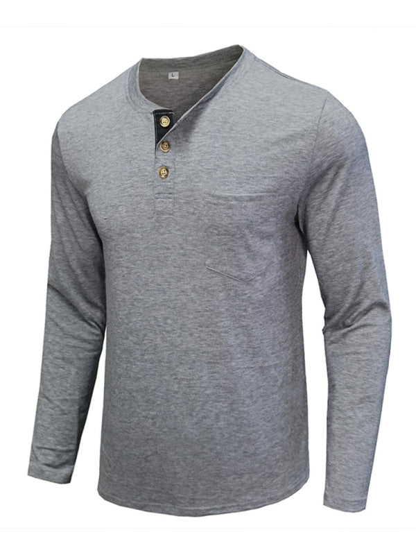 Men’s Solid Color Long Sleeve T Shirt
