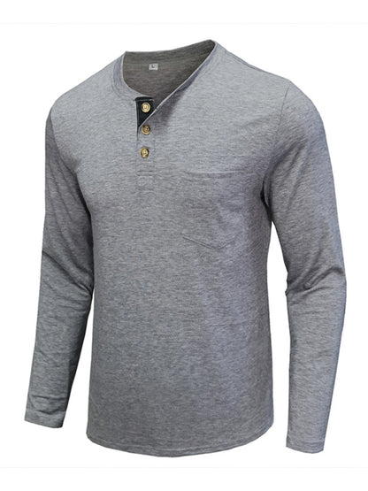 Men’s Solid Color Long Sleeve T Shirt
