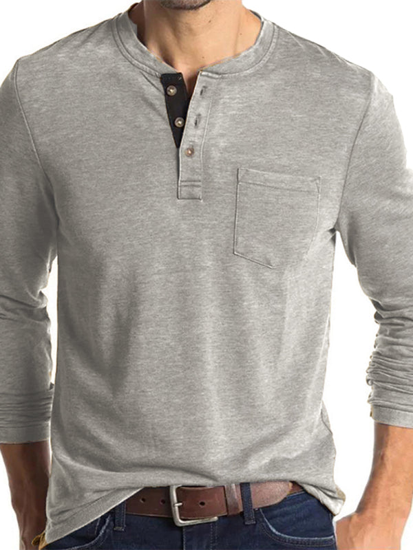 Men’s Solid Color Long Sleeve T Shirt