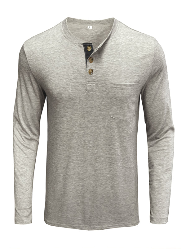 Men’s Solid Color Long Sleeve T Shirt