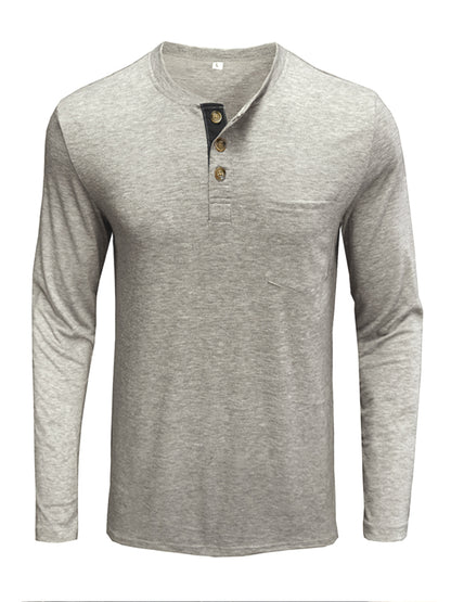 Men’s Solid Color Long Sleeve T Shirt