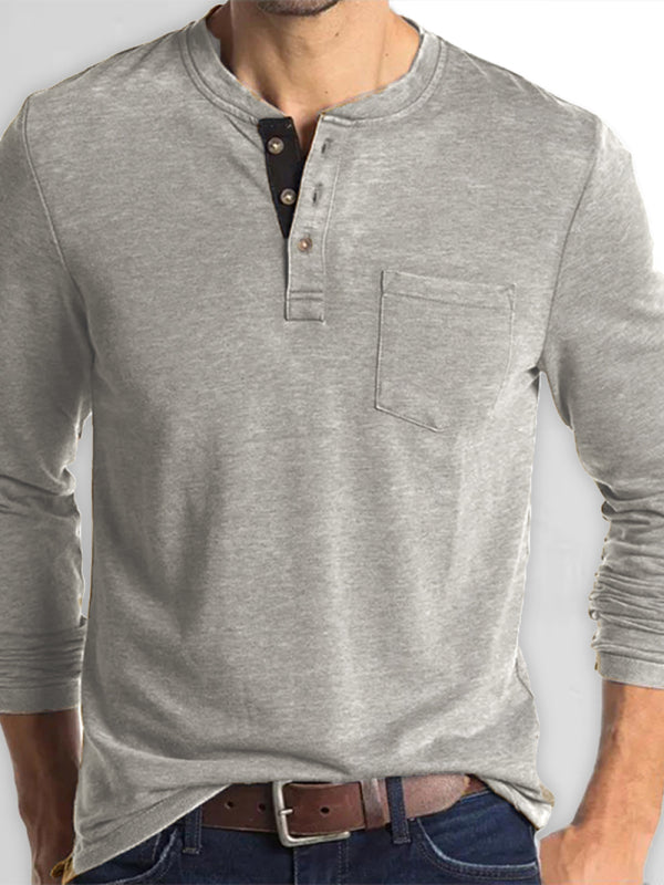 Men’s Solid Color Long Sleeve T Shirt