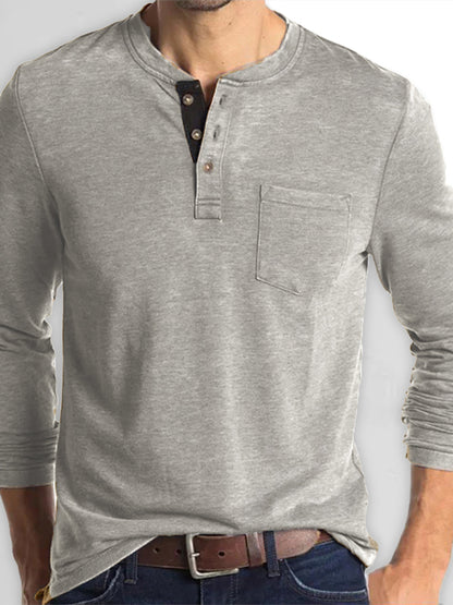 Men’s Solid Color Long Sleeve T Shirt