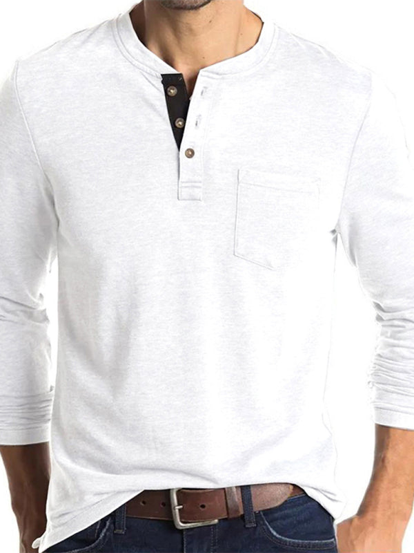 Men’s Solid Color Long Sleeve T Shirt