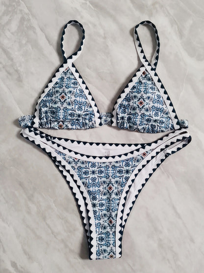 Women's Bohemian Colorful Crochet Triangle Bikini Sets