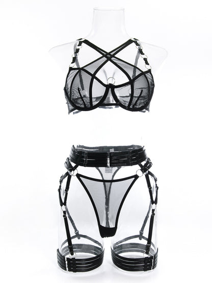 Adult erotic hollow backless suit Lingerie Sets