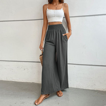 New casual solid color flared wide-leg pants